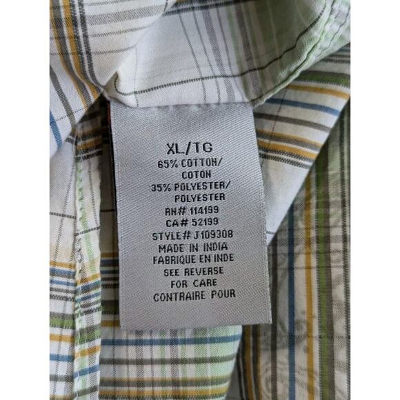 Quicksilver Shirt Mens XL Green Plaid Button Up Short Sleeve Cotton Y2K B8 - Picture 12 of 13